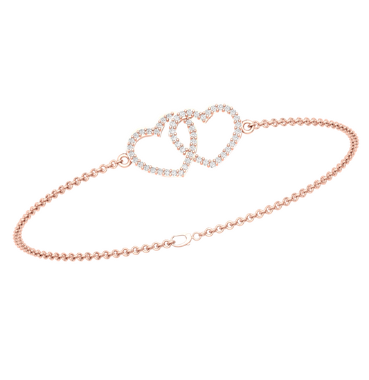 Pave Duo Heart Diamond Bracelet