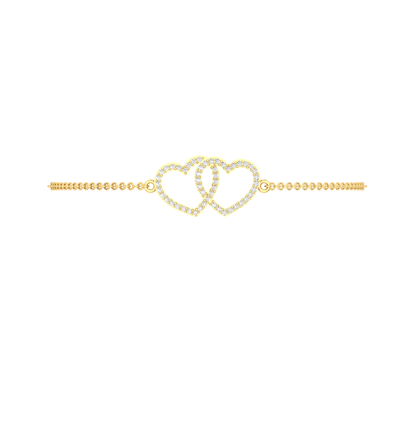 Pave Duo Heart Diamond Bracelet