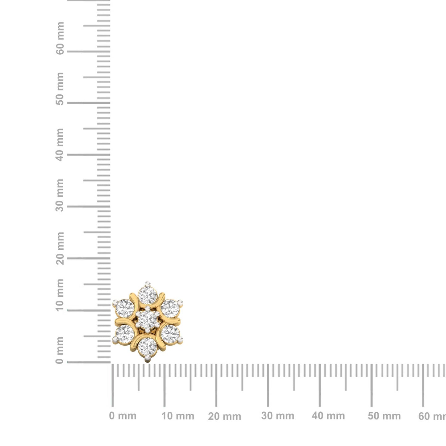 Golden Floral Diamond Earring