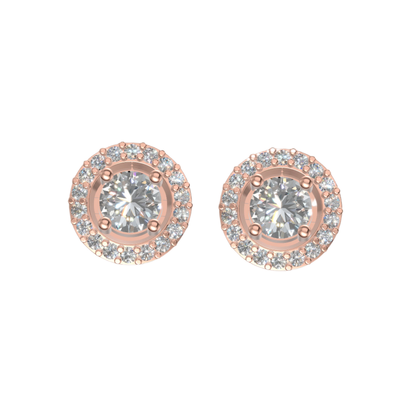 Radiant Diamond Halo Studs