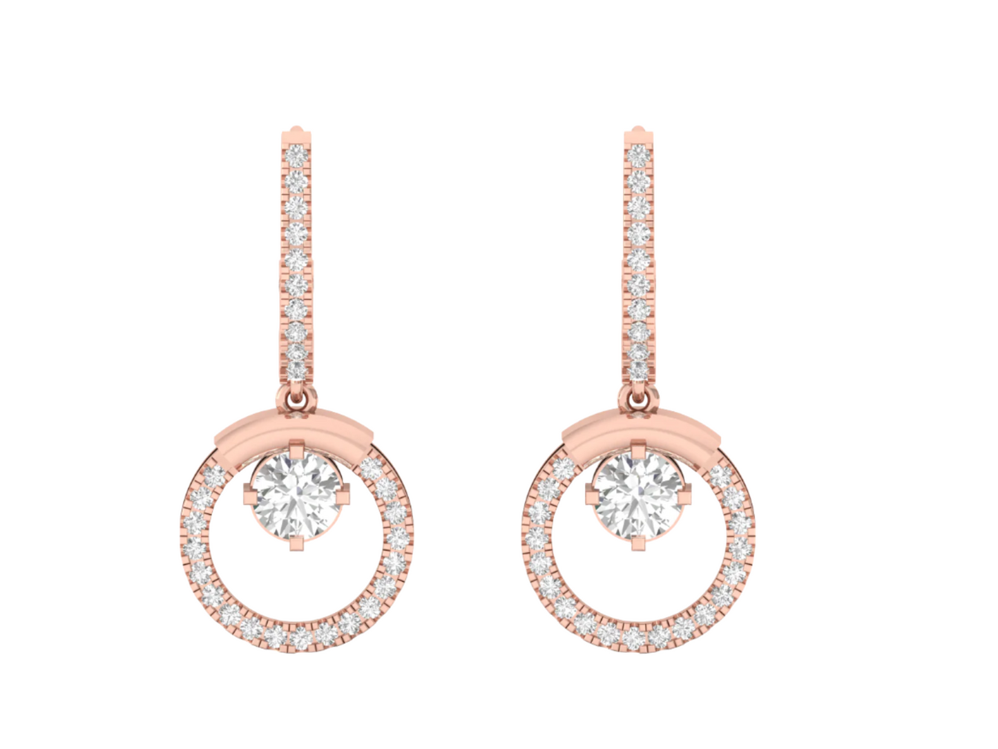 Solitaire Diamond Hoop Earrings