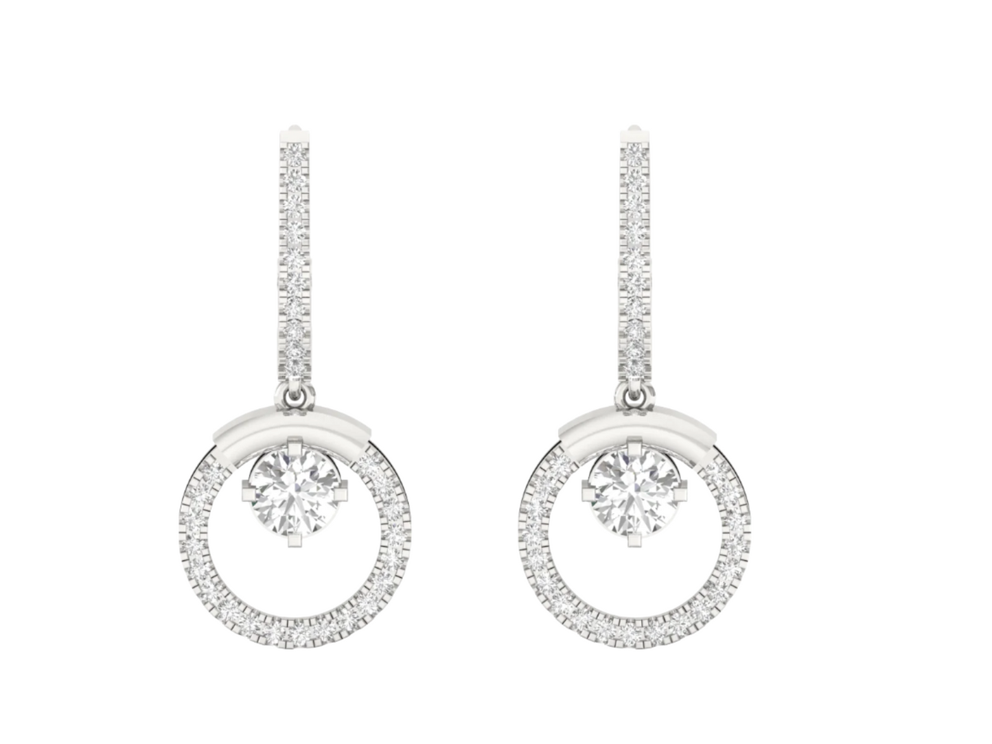 Solitaire Diamond Hoop Earrings