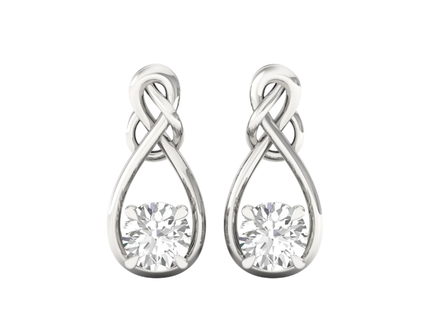 Eternal Knot Solitaire Drop Earring