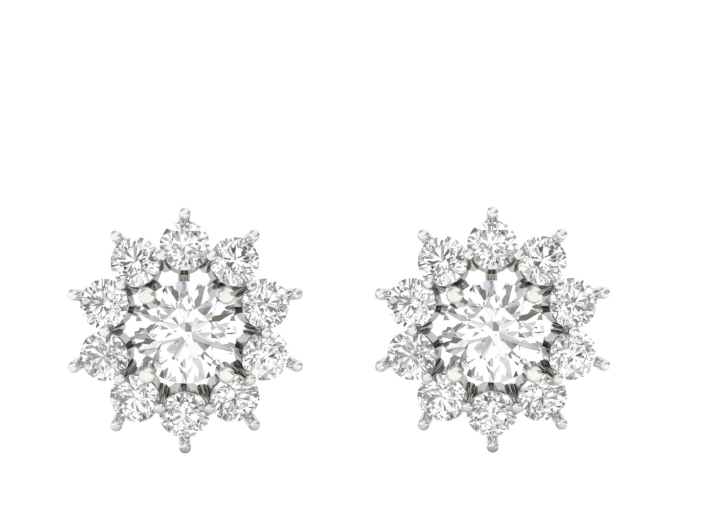 Radiant Bloom Diamond Stud Earrings