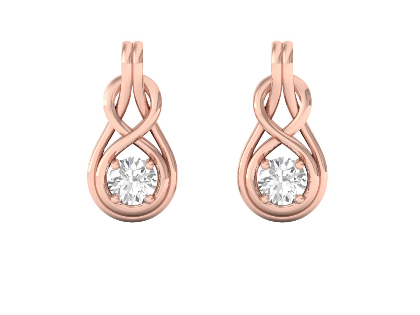 Infinity Loop Diamond Drop Earrings