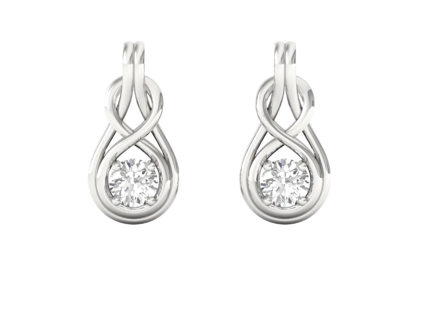 Infinity Loop Diamond Drop Earrings
