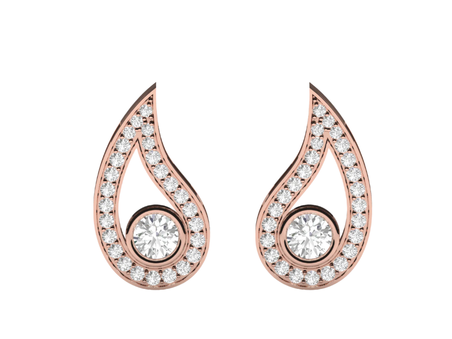 Radiant Teardrop Halo Diamond Earrings