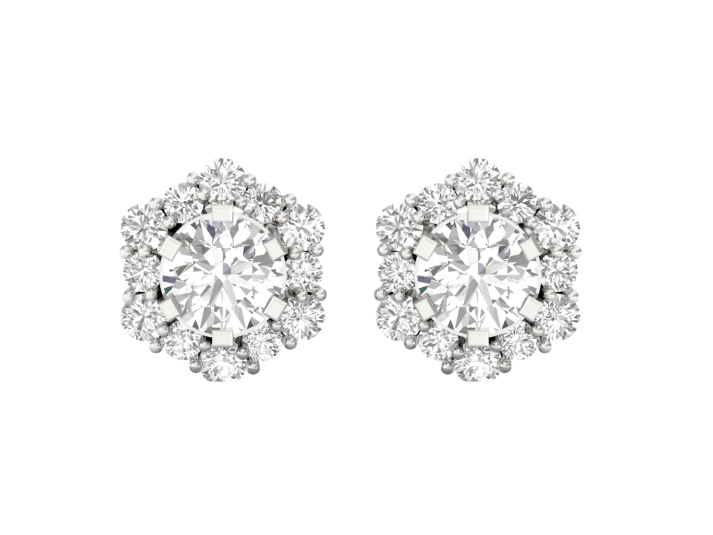 Diamond Halo Stud Earrings