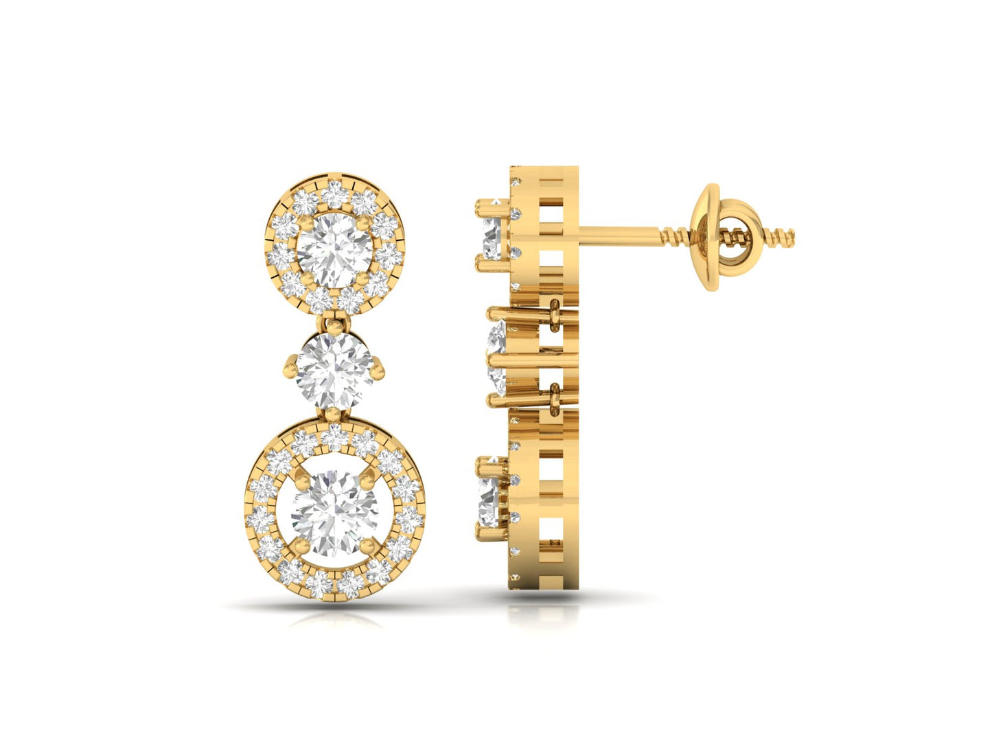 Elegant Gold and Diamond Drop Earrings