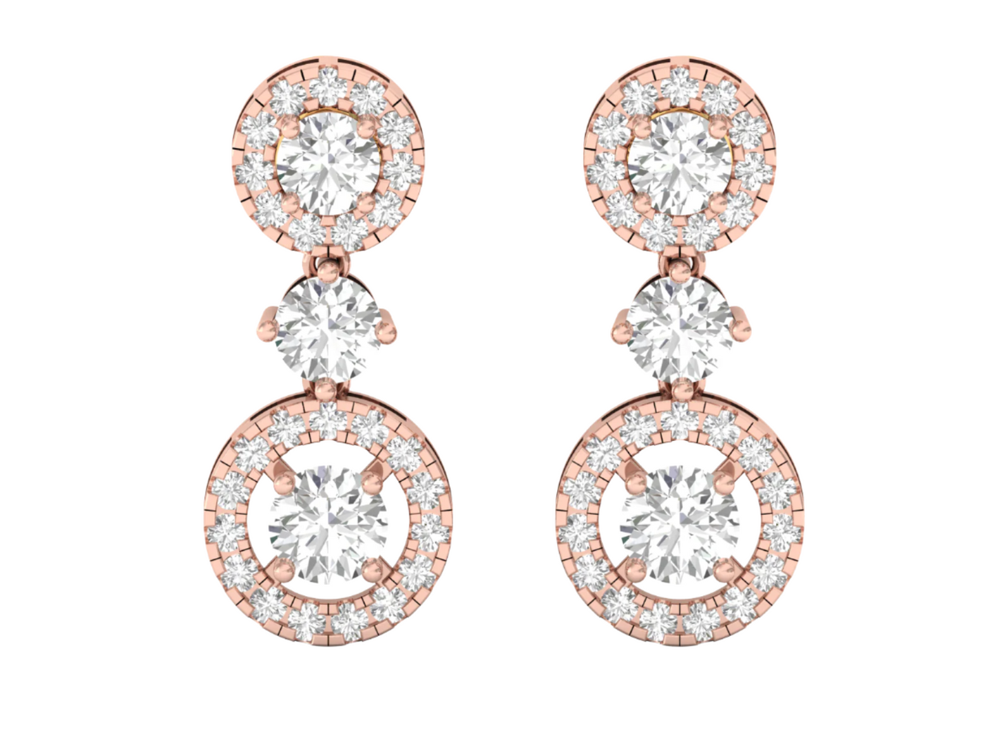 Elegant Gold and Diamond Drop Earrings