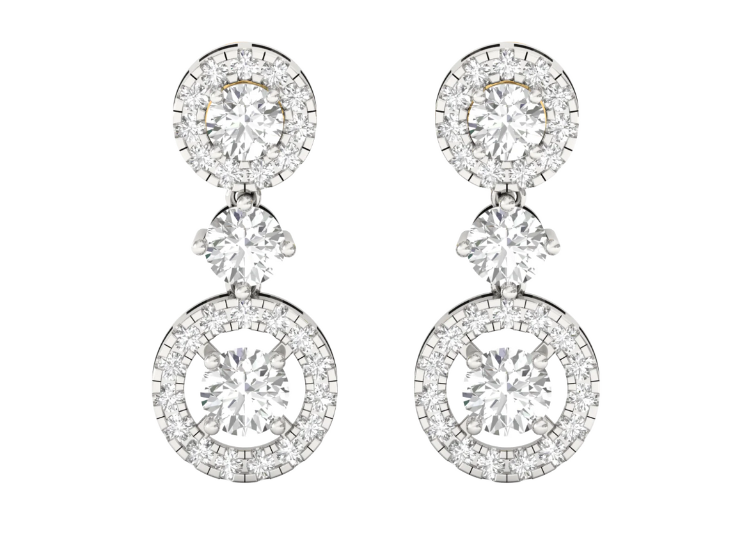 Elegant Gold and Diamond Drop Earrings