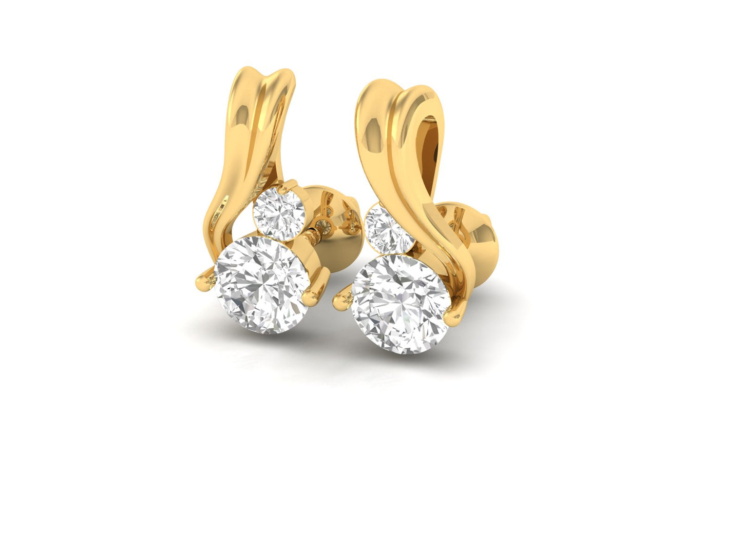 Swirl Diamond Drop Earrings