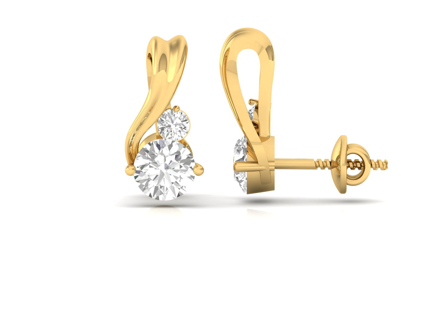 Swirl Diamond Drop Earrings