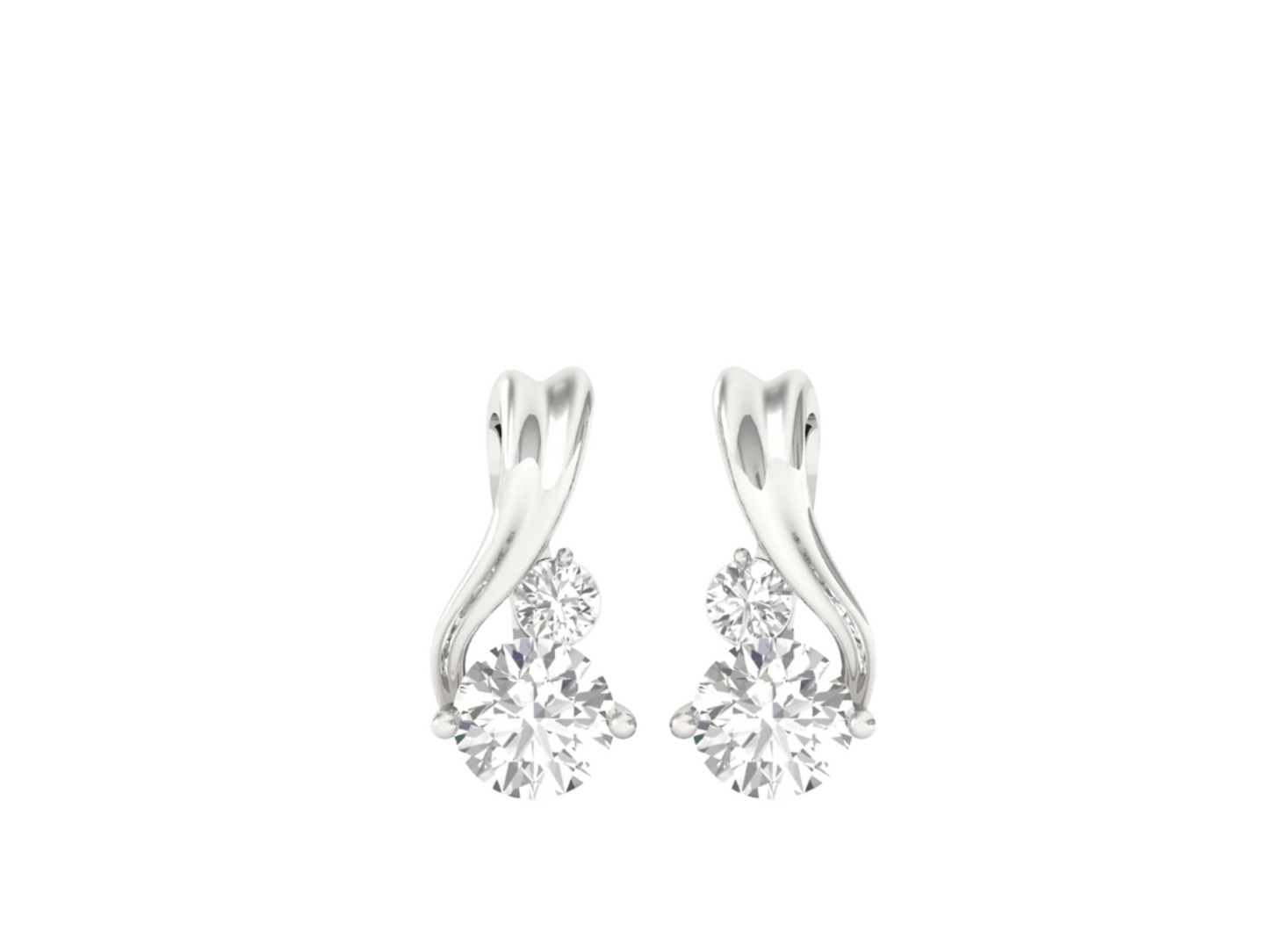 Swirl Diamond Drop Earrings