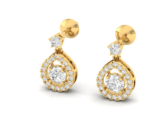 Teardrop Halo Diamond Earrings