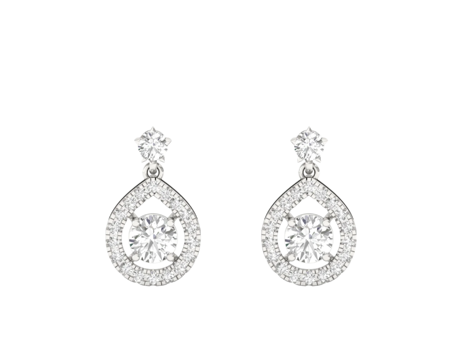 Teardrop Halo Diamond Earrings