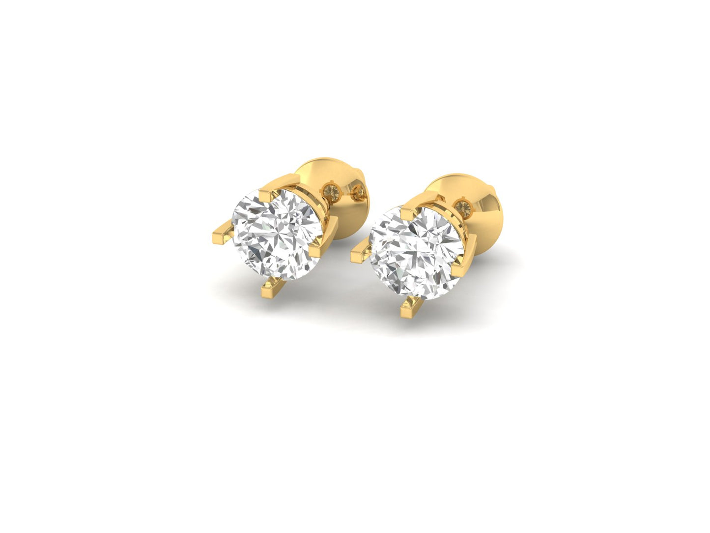 0.5 Carat Round Solitaire Earrings