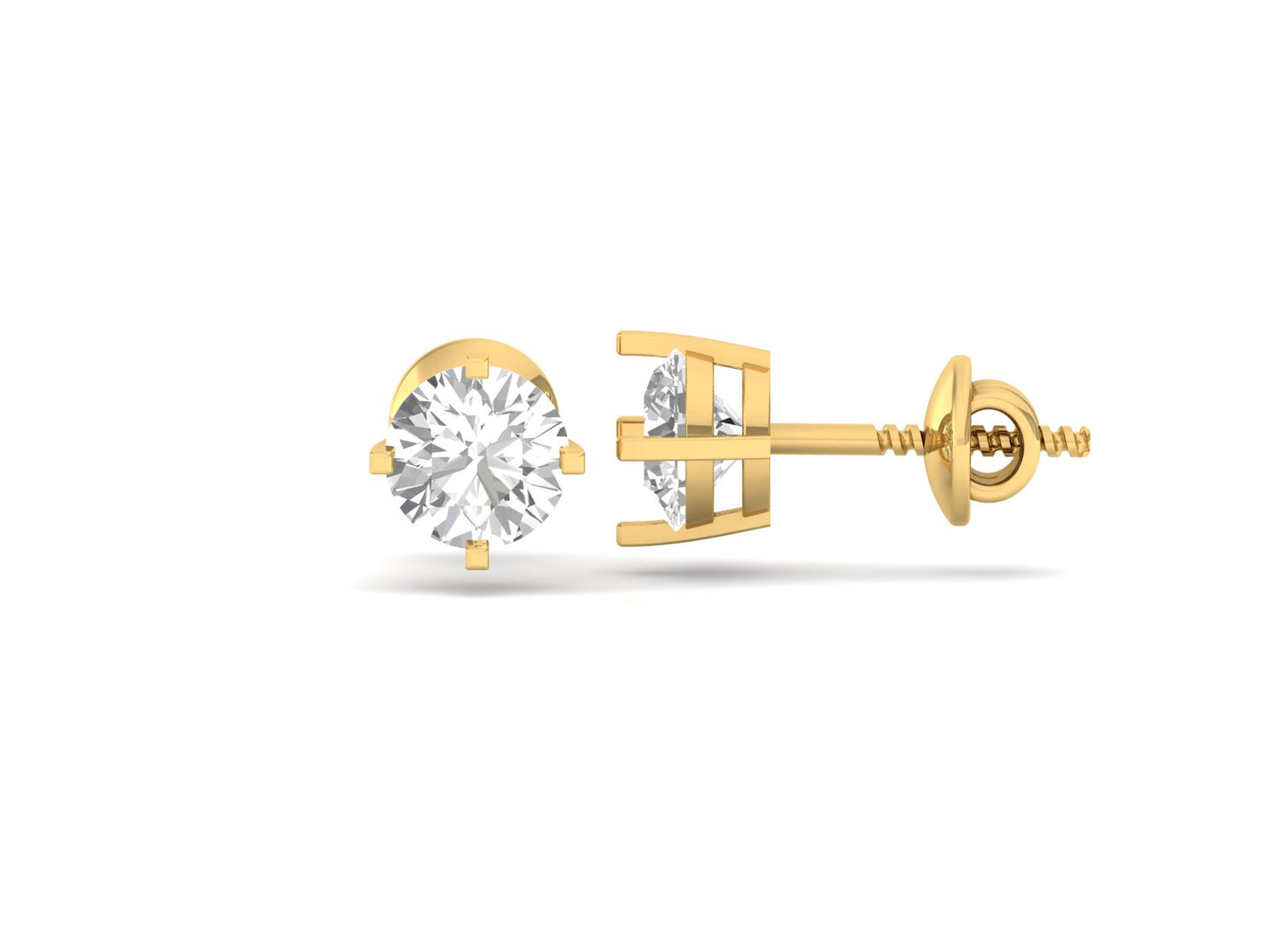 0.5 Carat Round Solitaire Earrings