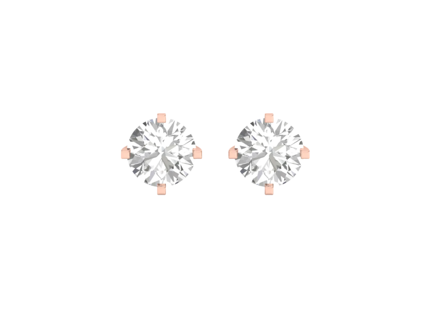 0.5 Carat Round Solitaire Earrings