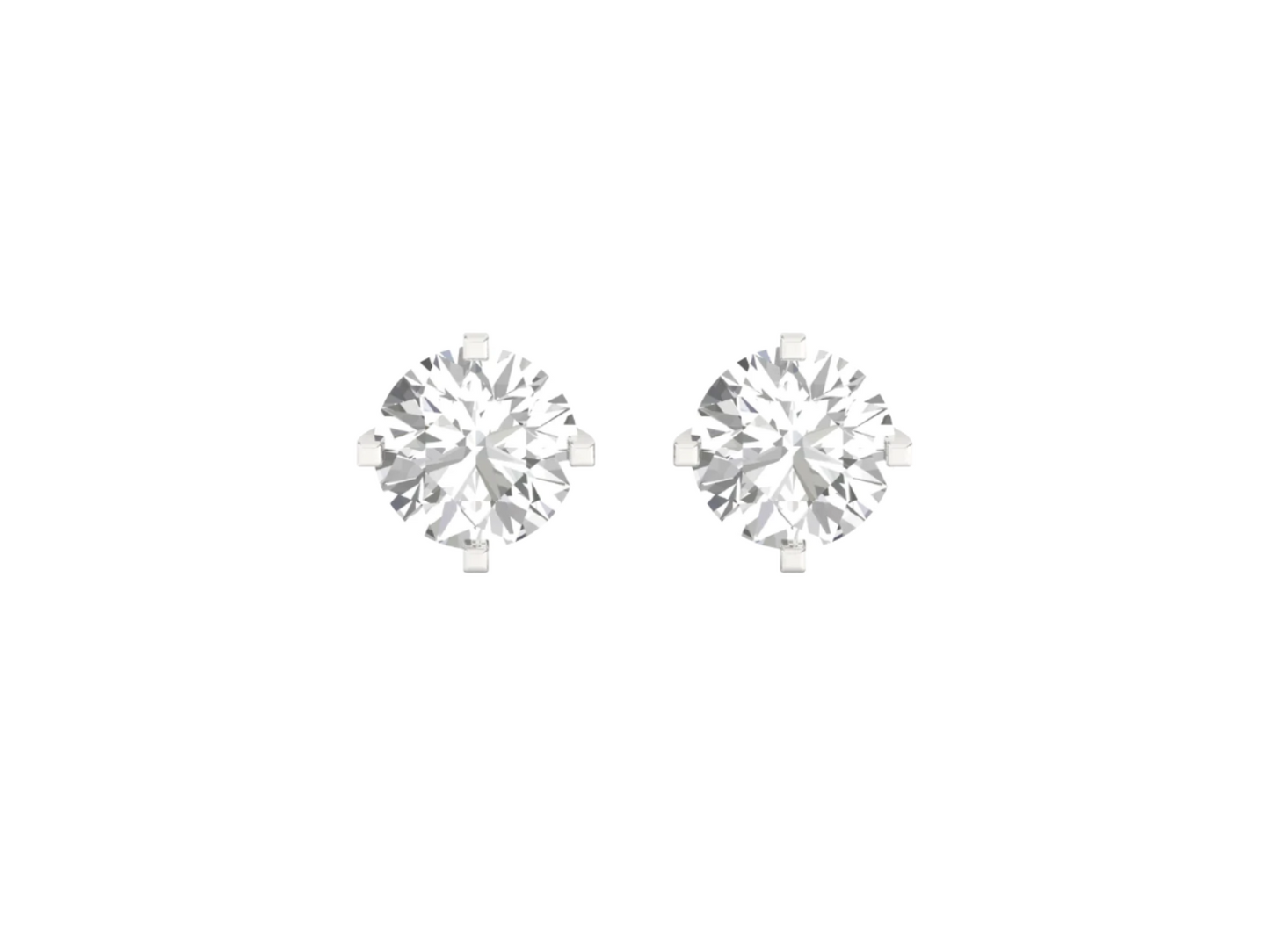 0.5 Carat Round Solitaire Earrings