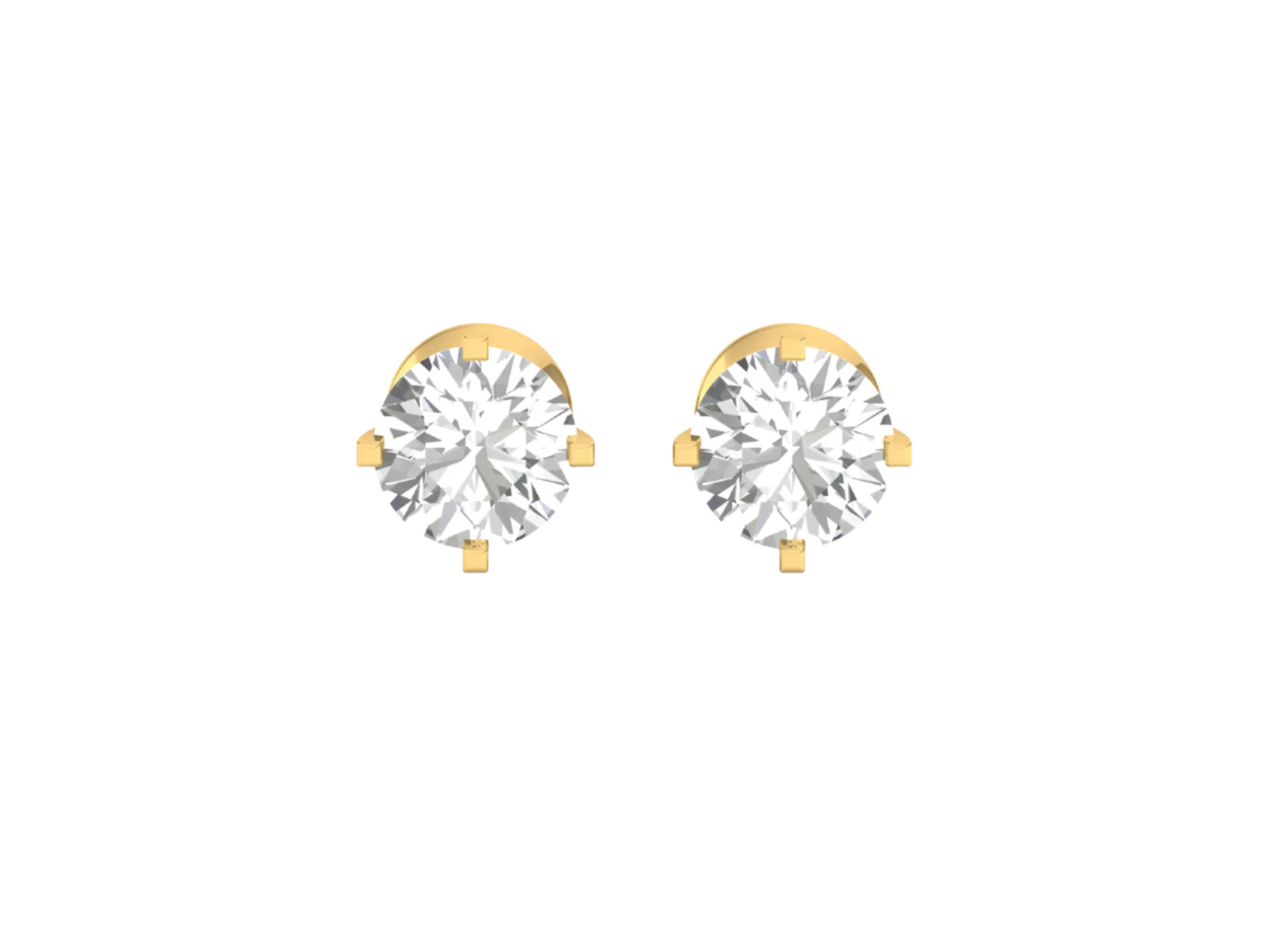 1.0 Carat Round Solitaire Earrings