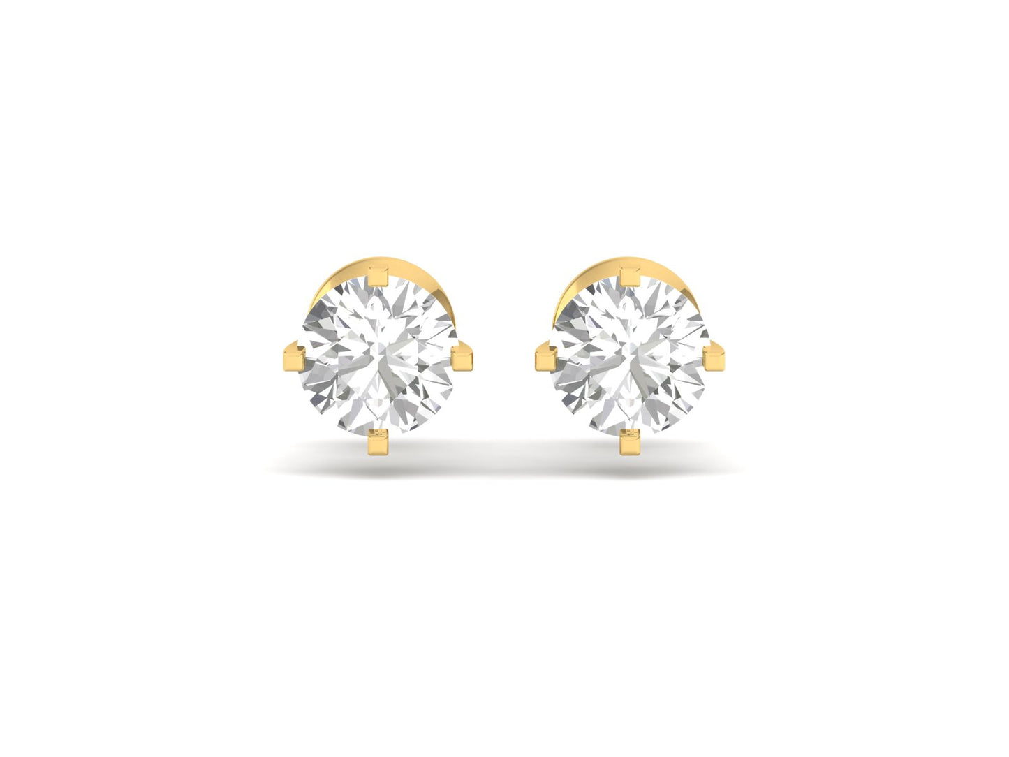 0.75 Carat Round Solitaire Earrings