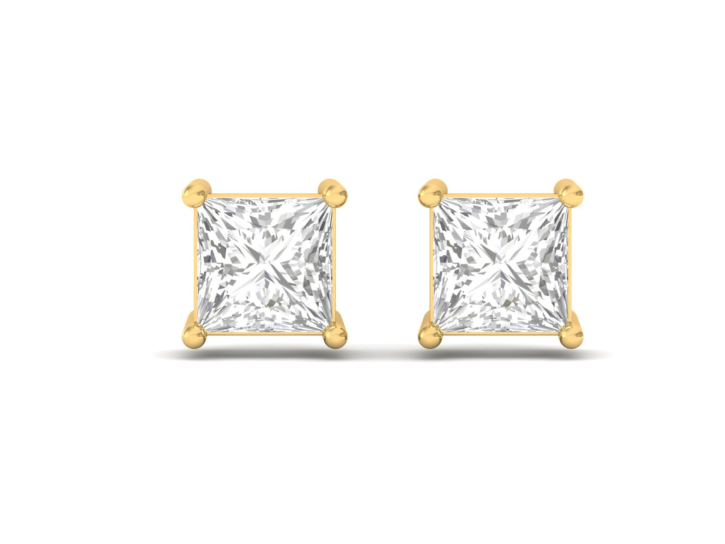 0.75 Carat Princess Solitaire Earrings