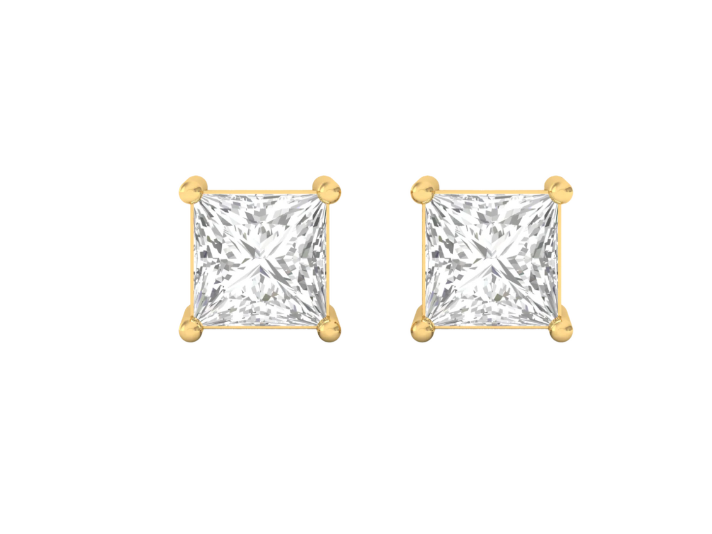 0.50 Carat Princess Solitaire Earrings