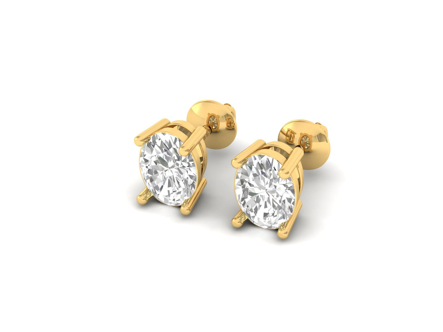 0.50 Carat Oval Solitaire Earrings