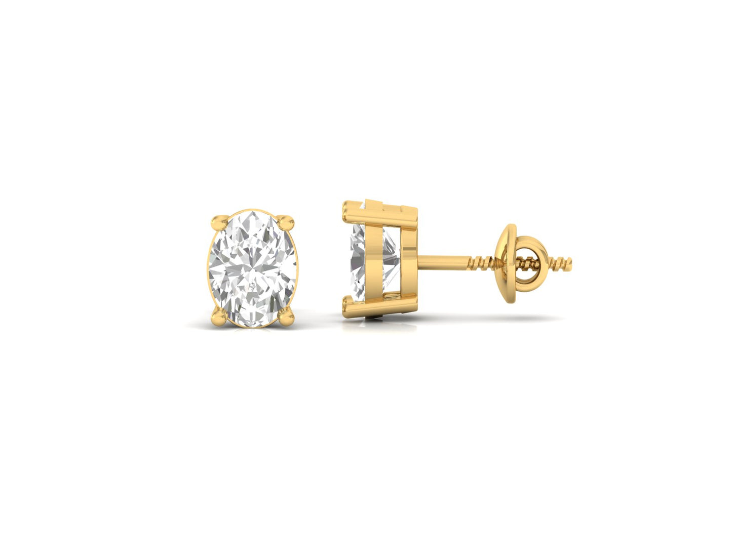 0.50 Carat Oval Solitaire Earrings