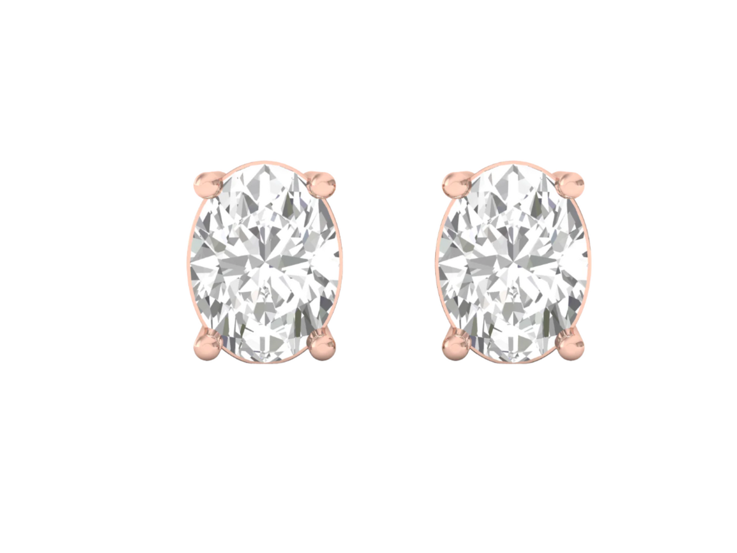0.50 Carat Oval Solitaire Earrings
