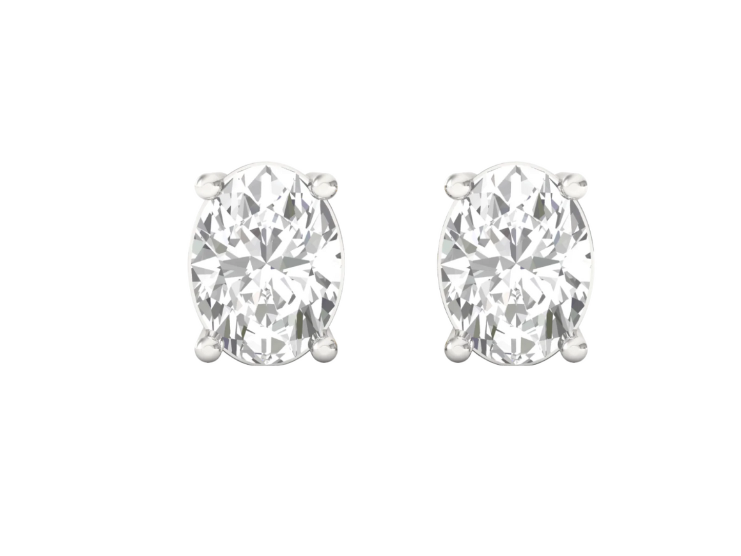 0.50 Carat Oval Solitaire Earrings