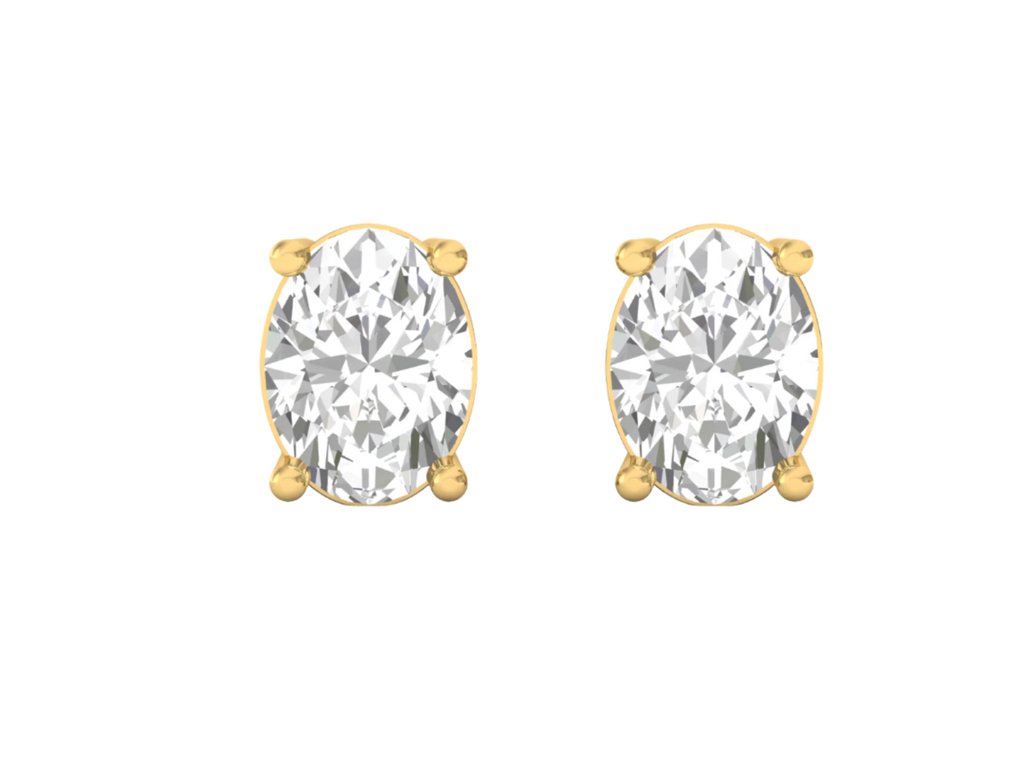 0.50 Carat Oval Solitaire Earrings