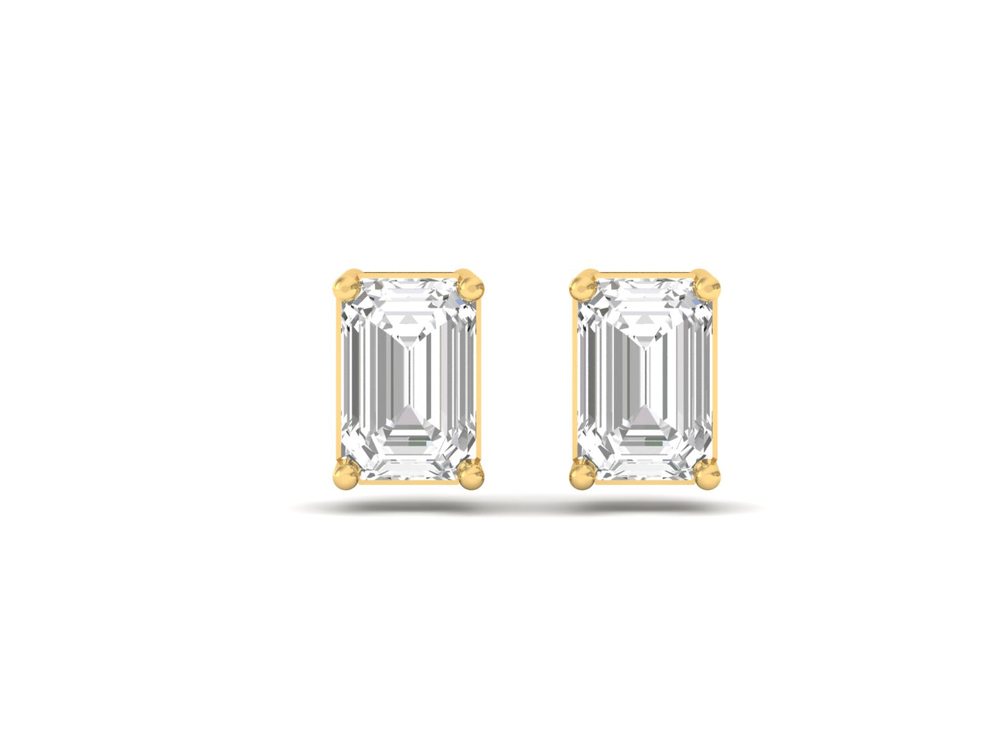 1.0 Carat Emerald Solitaire Earrings
