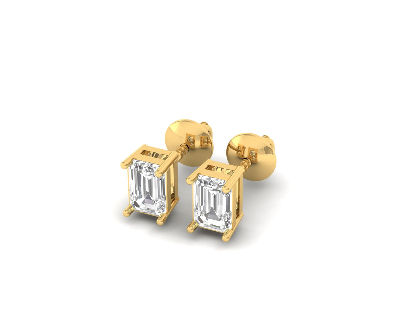 0.50 Carat Emerald Solitaire Earrings
