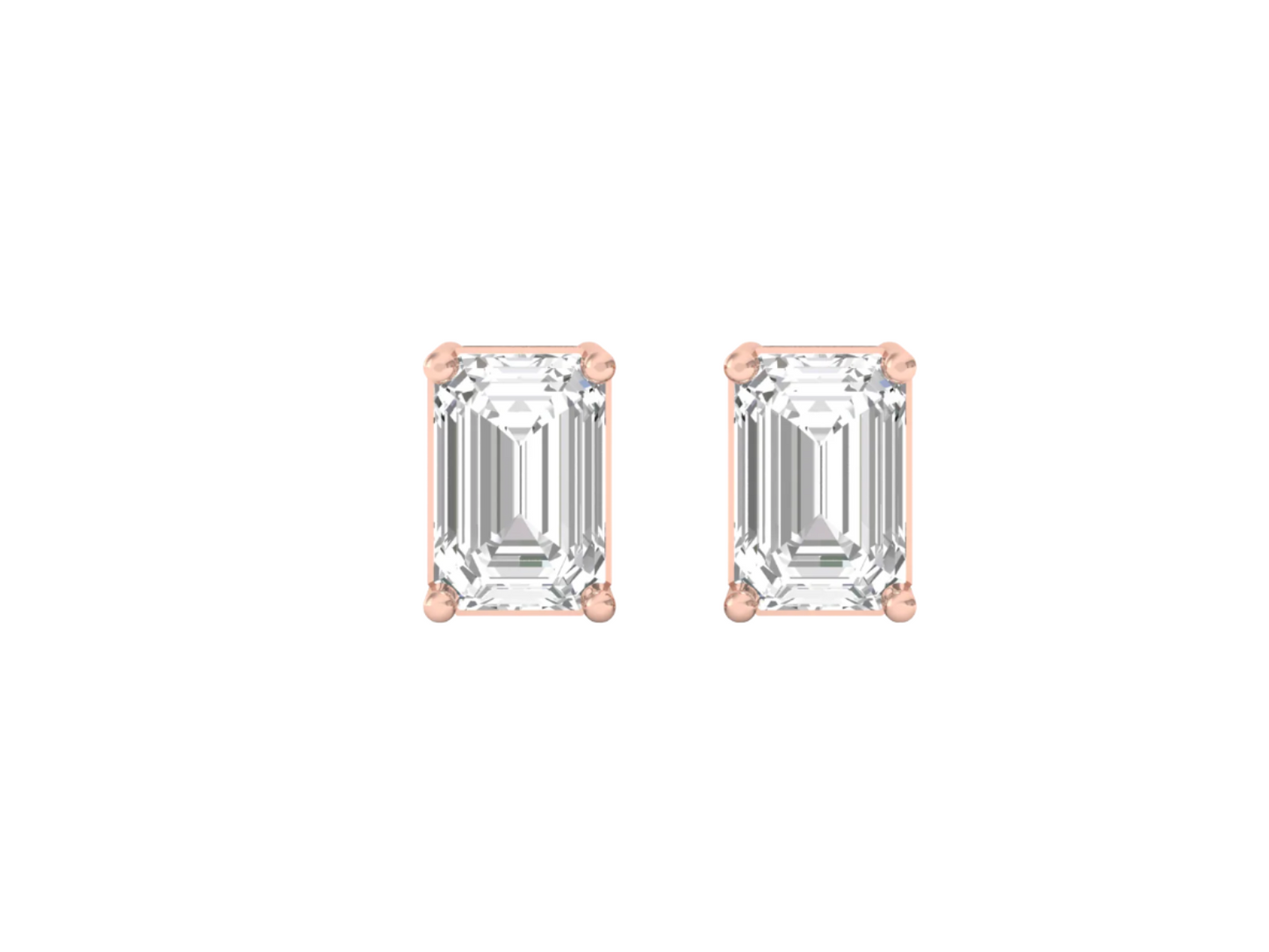 0.50 Carat Emerald Solitaire Earrings