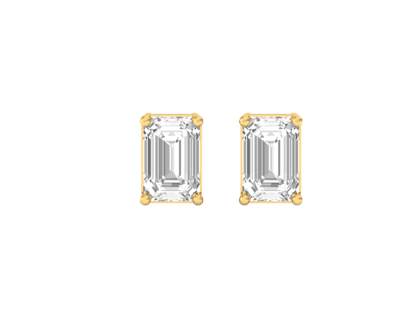 0.50 Carat Emerald Solitaire Earrings
