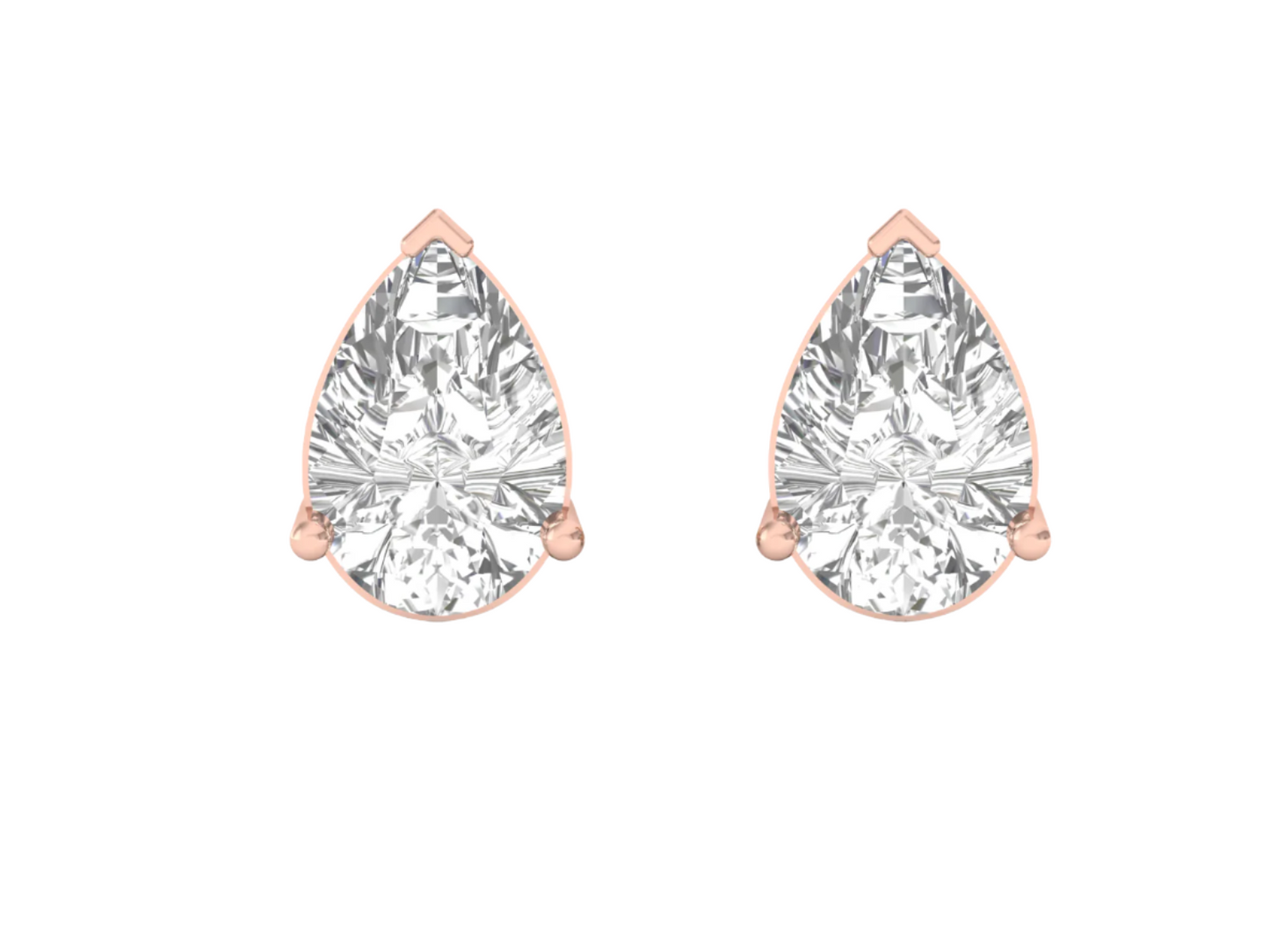 0.75 Carat Pear Solitaire Earrings