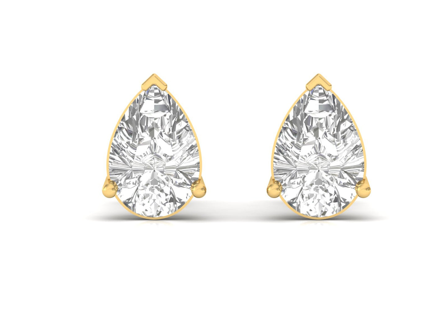 0.75 Carat Pear Solitaire Earrings