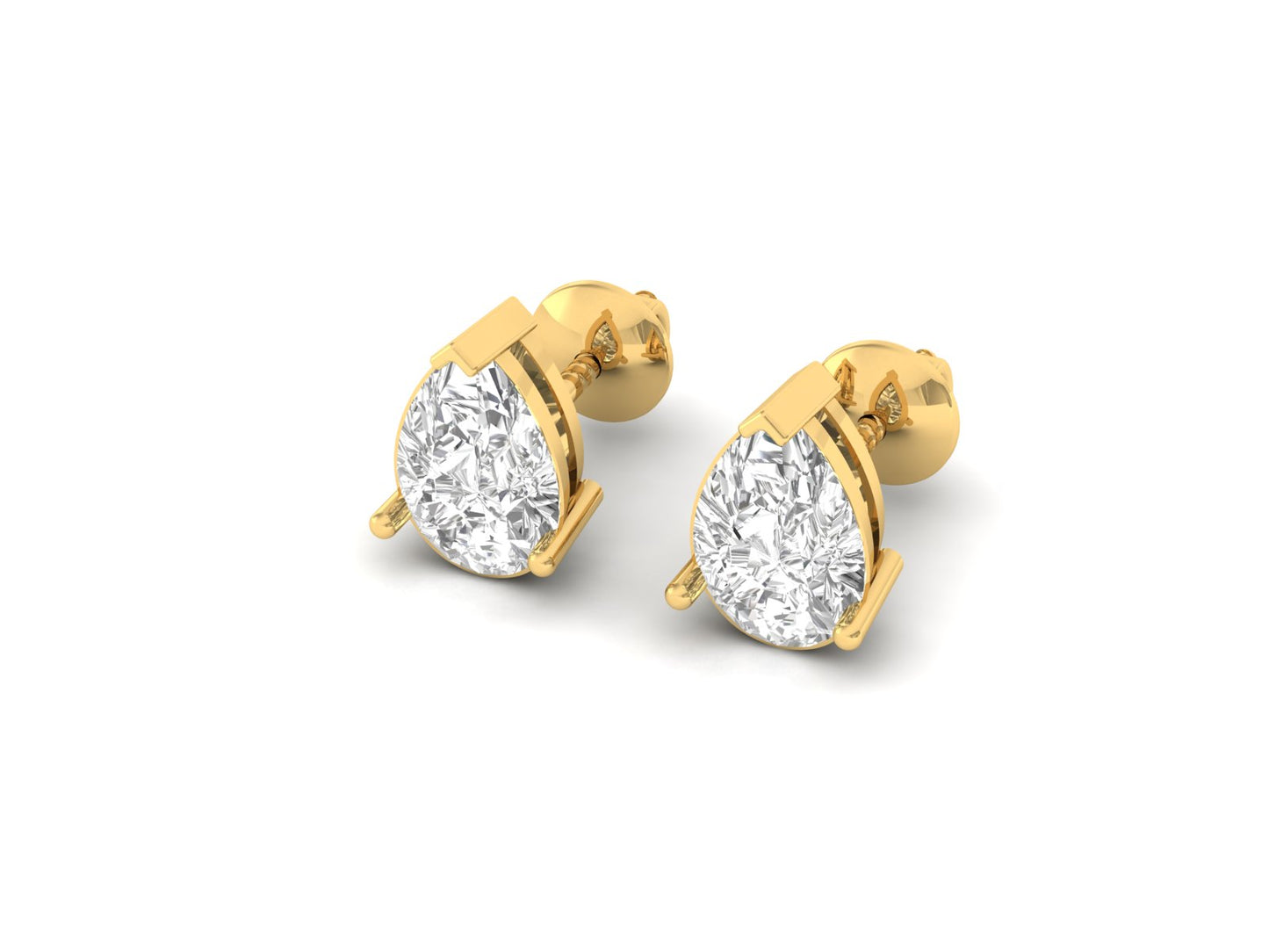 0.50 Carat Pear Solitaire Earrings