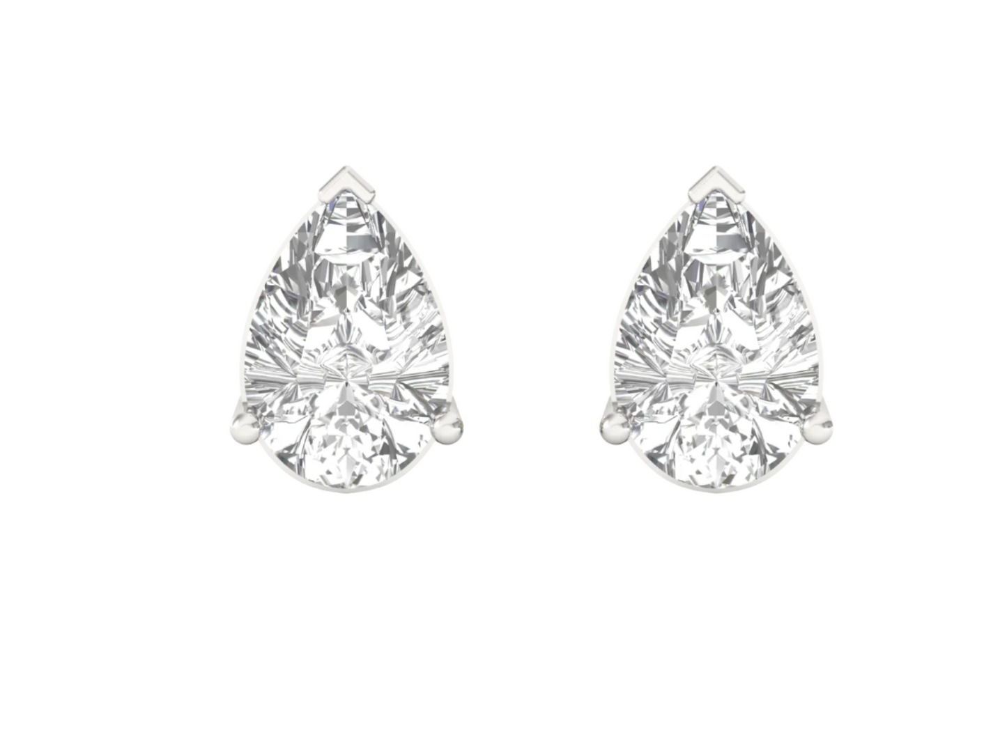 0.50 Carat Pear Solitaire Earrings