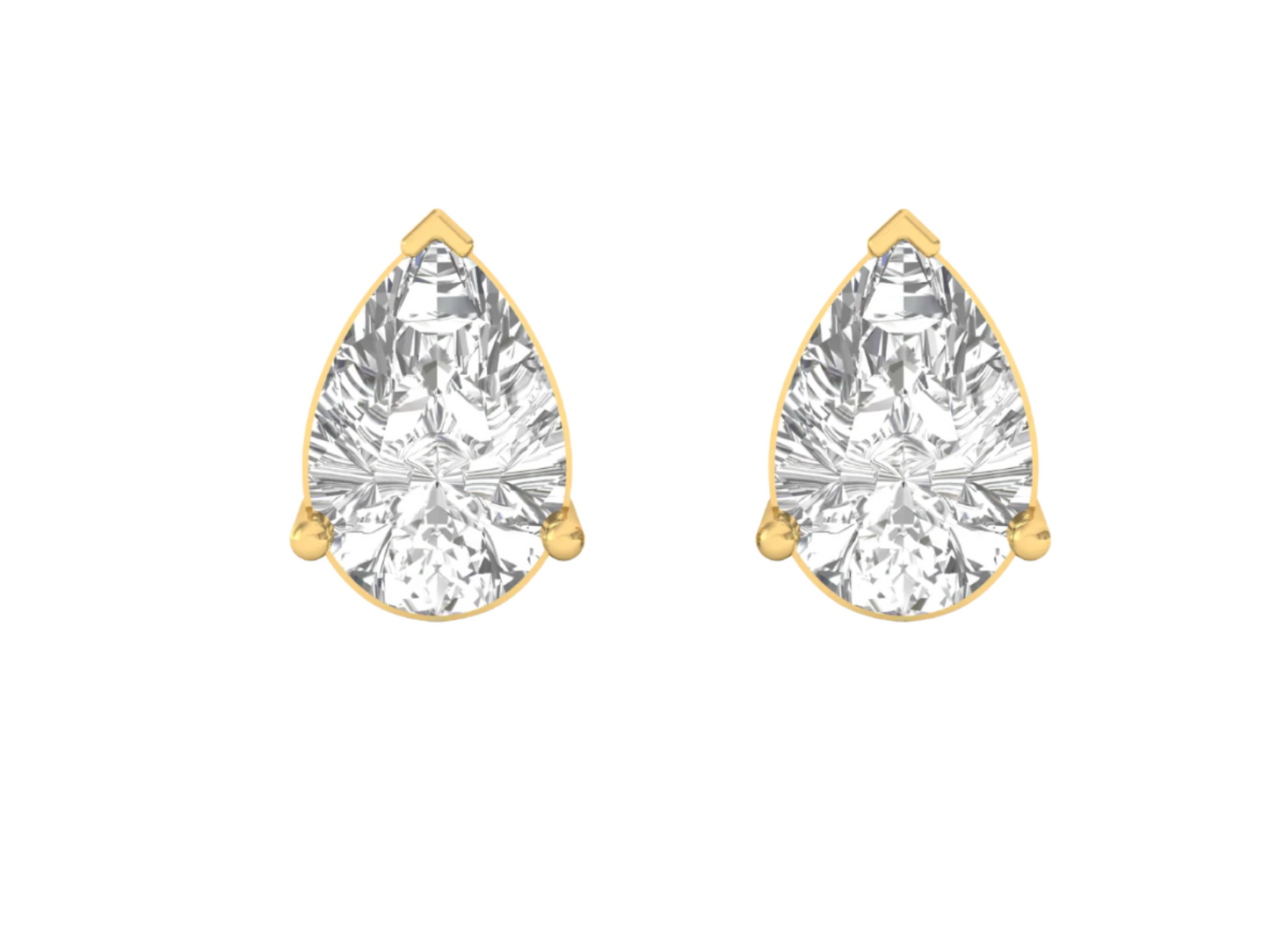 0.50 Carat Pear Solitaire Earrings