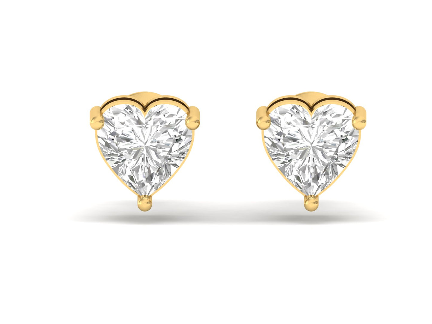 1.0 Carat Heart Solitaire Earrings