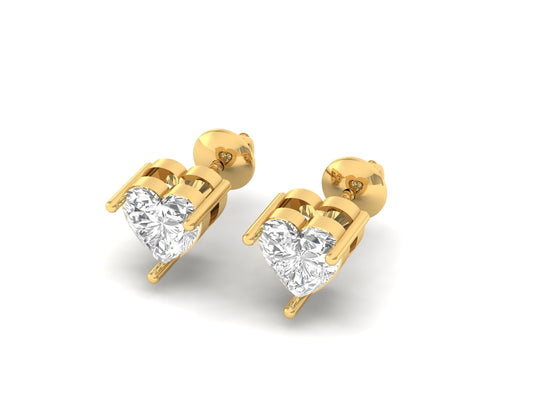0.50 Carat Heart Solitaire Earrings