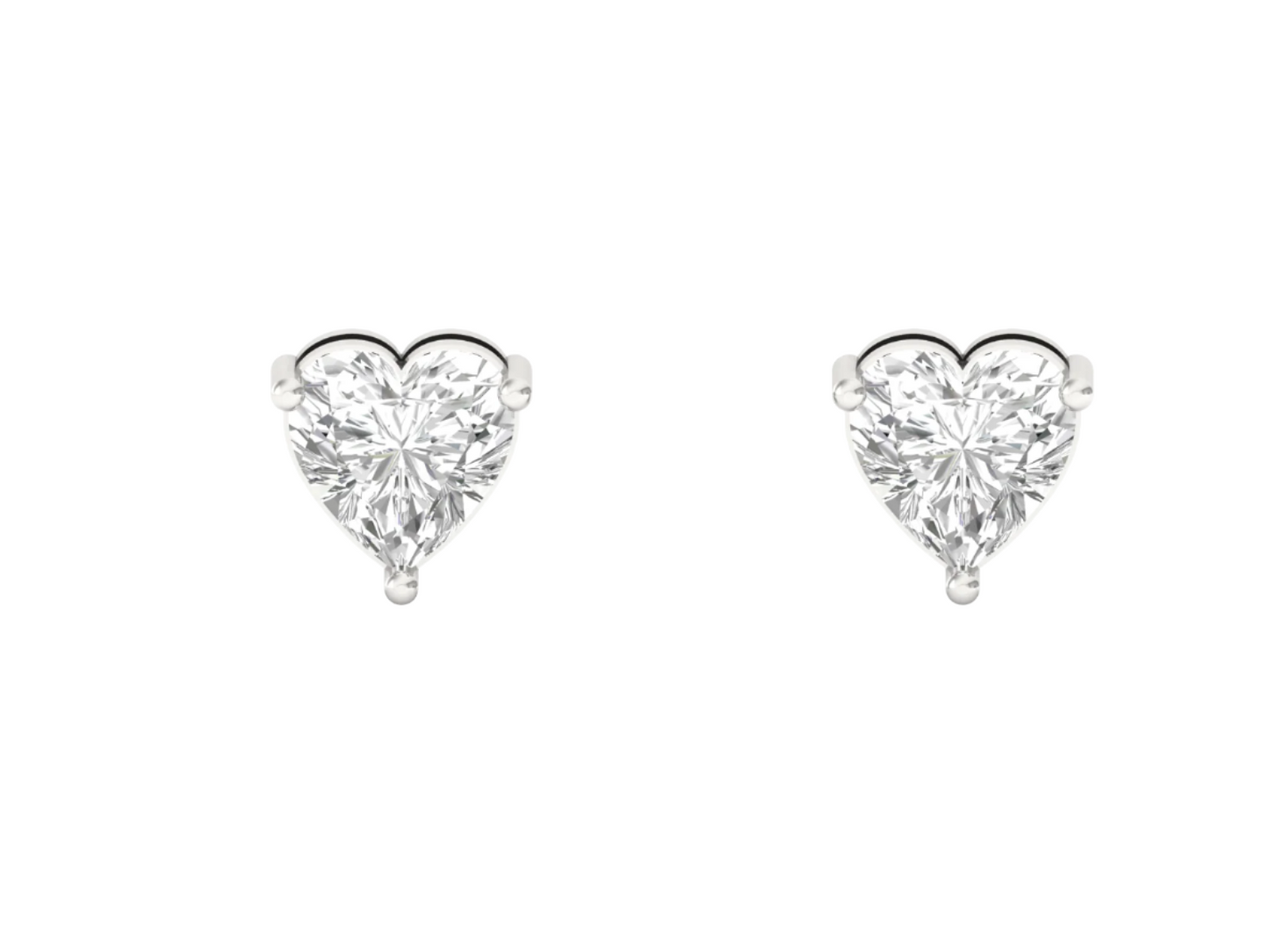 0.50 Carat Heart Solitaire Earrings
