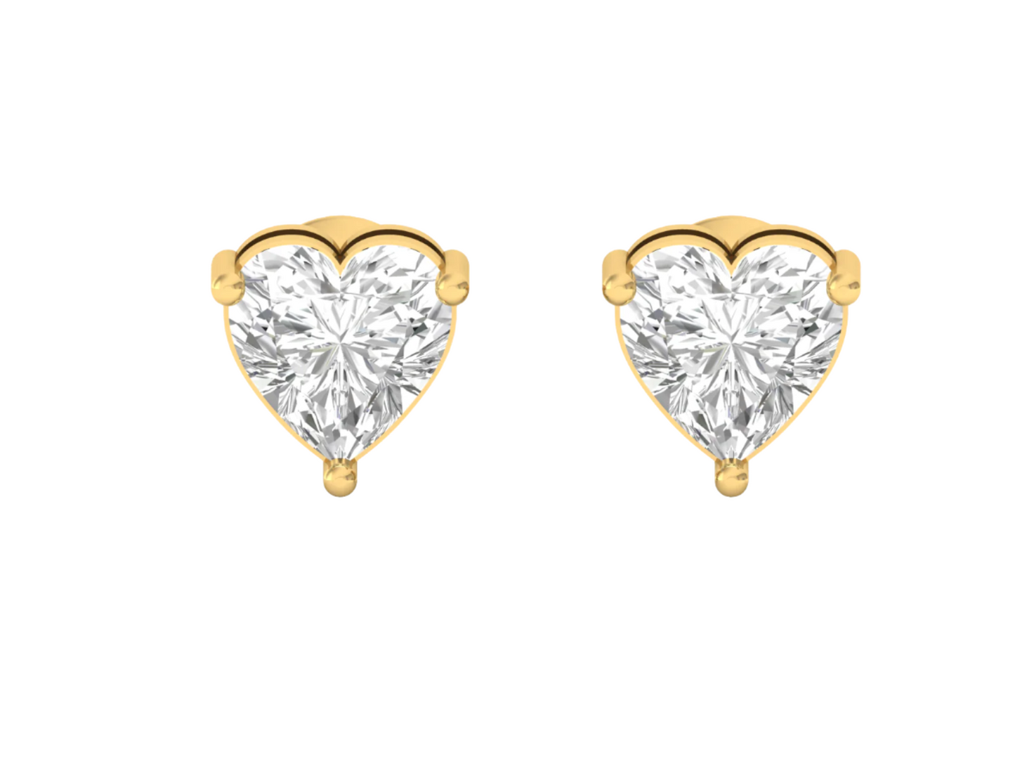 0.50 Carat Heart Solitaire Earrings