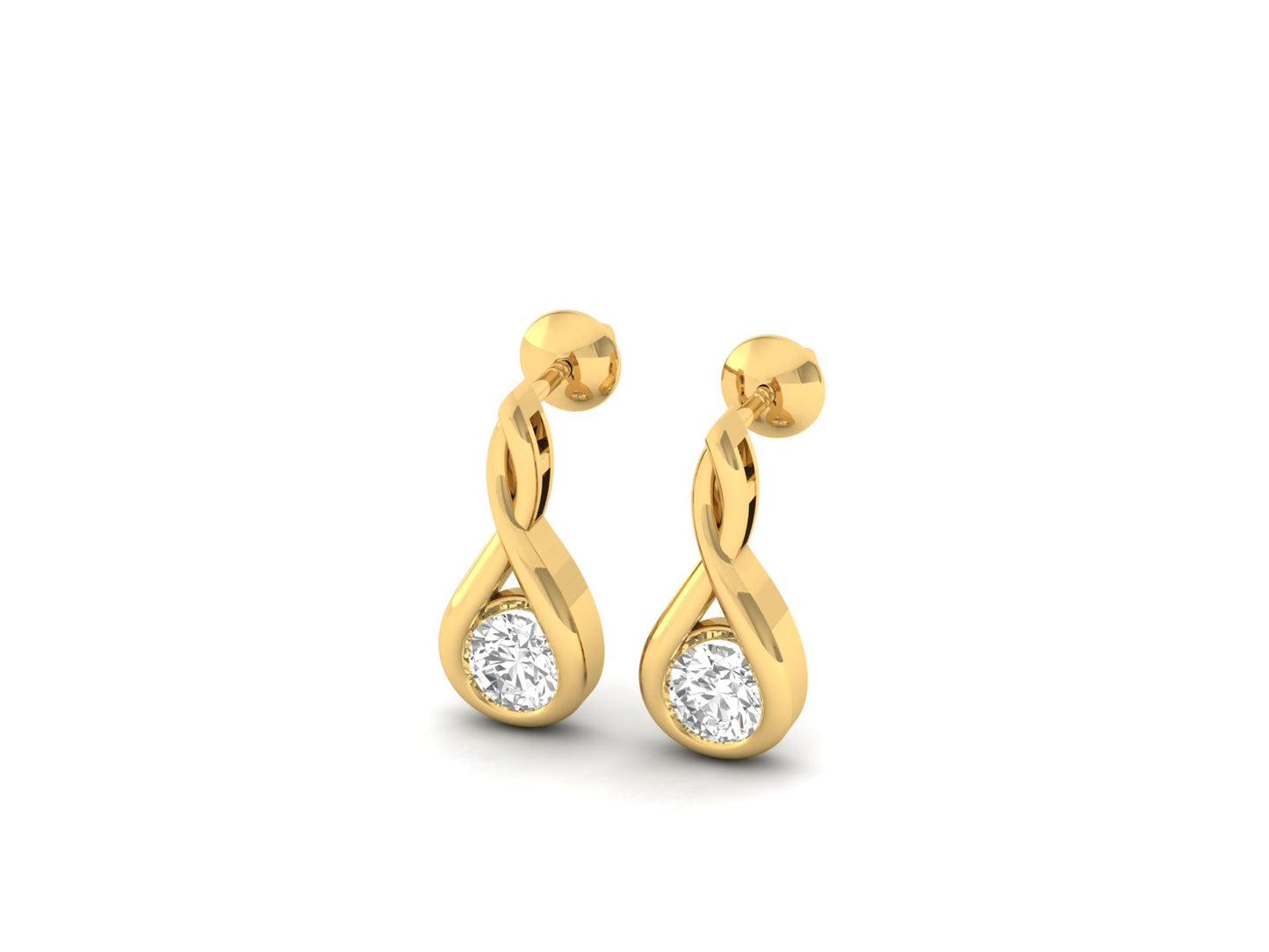 Infinity Twist Diamond Drop Earrings