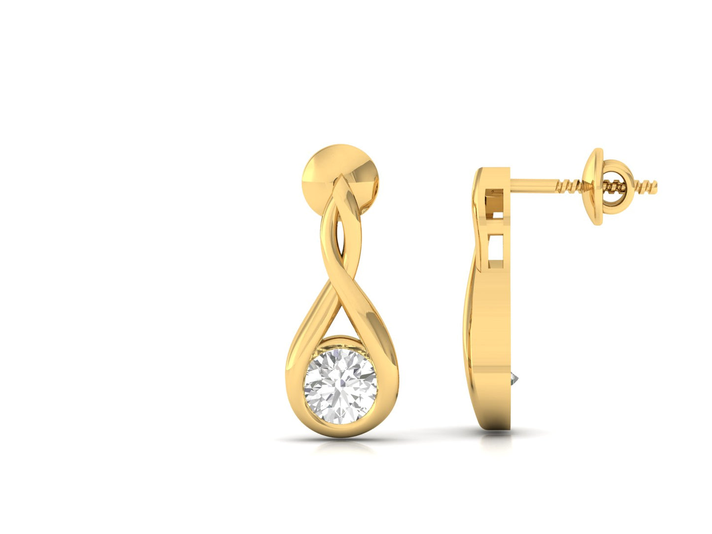 Infinity Twist Diamond Drop Earrings