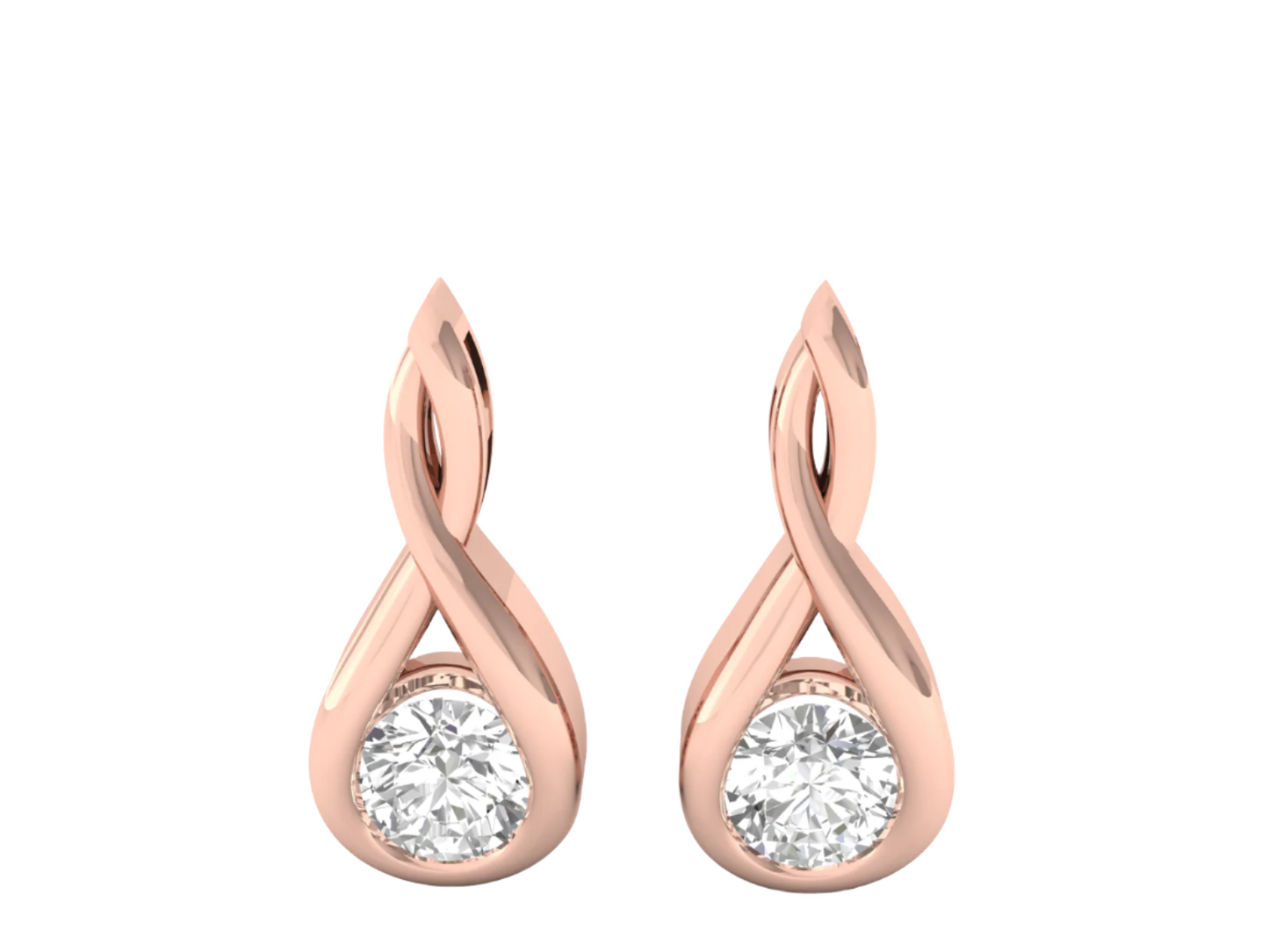 Infinity Twist Diamond Drop Earrings