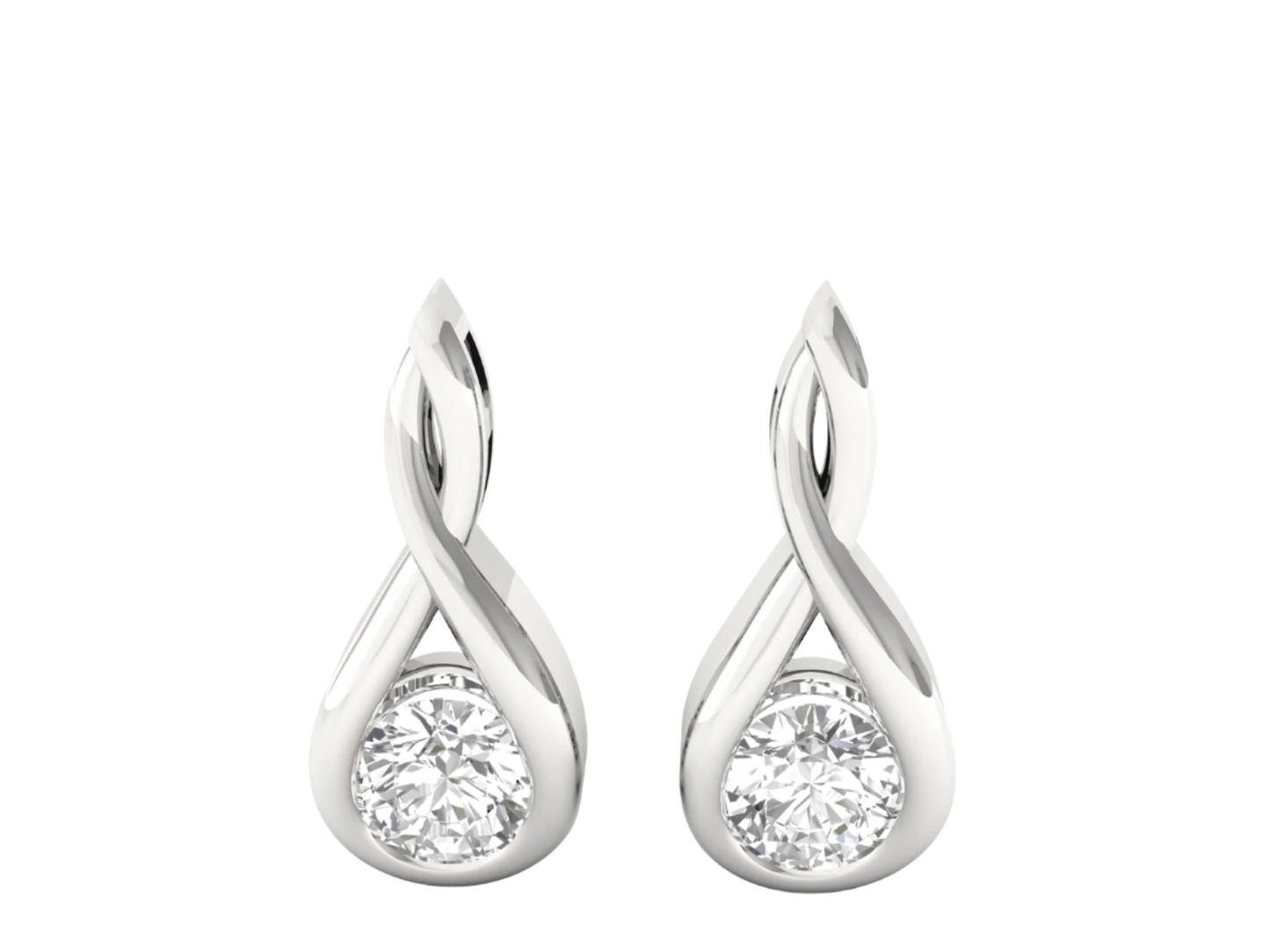 Infinity Twist Diamond Drop Earrings